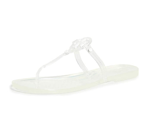 Tory Burch Women Mini Miller Thong Flip Flops  Clear  8 Medium US