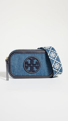 Tory Burch Women's Miller Denim Mini Crossbody Bag, Denim Multi, One Size