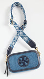 Tory Burch Women's Miller Denim Mini Crossbody Bag, Denim Multi, One Size