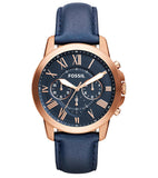 Fossil Men's Grant Quartz Stainless Steel and Leather Chronograph Watch