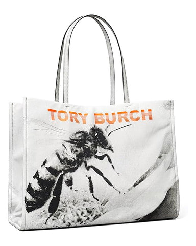 Tory Burch Large Ella Shoulder Tote Bag (Prismatic Logo)