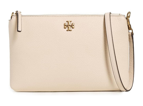 Tory Burch Women's Mercer Pebbled Wallet Crossbody, New Cream, Off White, One Size