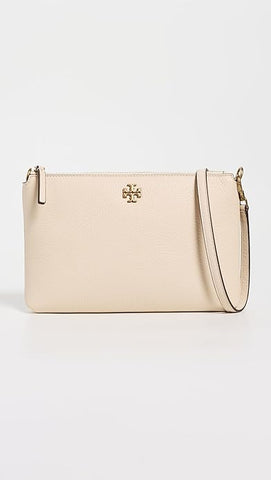 Tory Burch Women's Mercer Pebbled Wallet Crossbody, New Cream, Off White, One Size