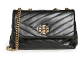Tory Burch Women's Small Kira Chevron Convertible Shoulder Bag, Black, One Size
