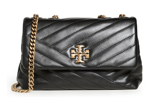 Tory Burch Women's Small Kira Chevron Convertible Shoulder Bag, Black, One Size