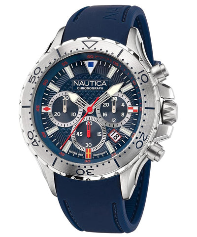 Nautica Men's NST Chrono Blue Silicone Strap Watch
