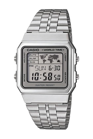 Casio A500WA-7, Men's Watch, Digital Display, Stainless Steel Silver Tone