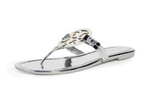 Tory Burch Women's Miller Sandals, Argento, Silver, Metallic, 8.5 Medium US