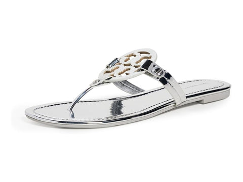Tory Burch Women's Miller Sandals, Argento, Silver, Metallic, 9 Medium US