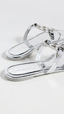 Tory Burch Women's Miller Sandals, Argento, Silver, Metallic, 8.5 Medium US