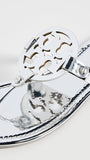 Tory Burch Women's Miller Sandals, Argento, Silver, Metallic, 8.5 Medium US