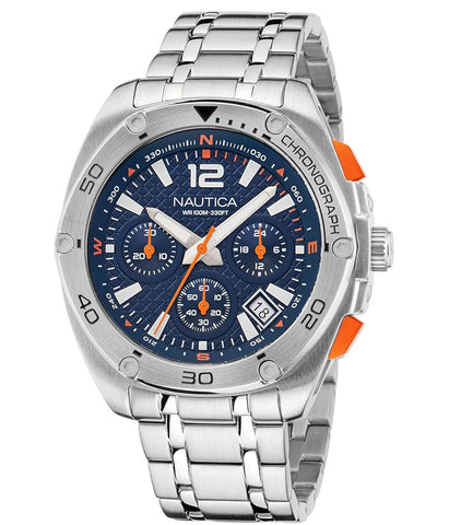 Nautica Men's Tin Can Bay Chrono Stainless Steel