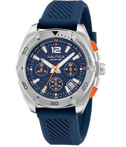 Nautica Men's Tin Can Bay Chrono Stainless Steel