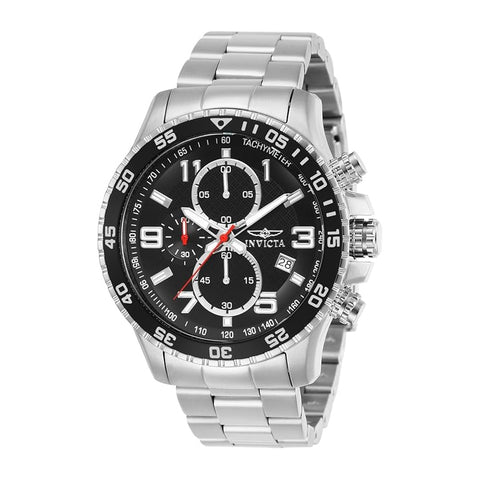 Invicta Men's 14875 Specialty Chronograph Black Textured Dial Stainless Steel Watch