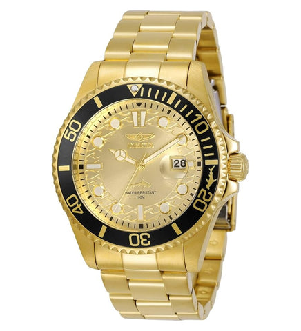 Invicta Mens Pro Diver Quartz Watch, Gold, 30025