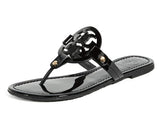 Tory Burch Women's Miller Patent Thong Sandal, Perfect Black Patent, 10.5 Medium US