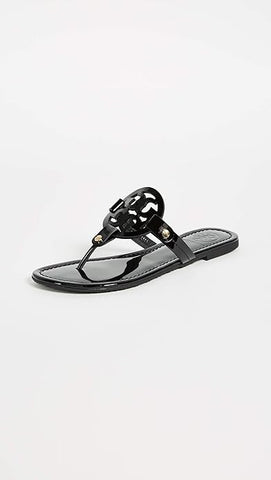 Tory Burch Women's Miller Patent Thong Sandal, Perfect Black Patent, 9 Medium US