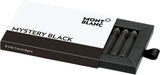 Montblanc Ink Cartridges Mystery Black 105191 – Short International Standard Fountain Pen Refills in Black – 8 Pen Cartridges