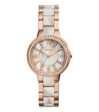 Fossil Women's Virginia Quartz Stainless Steel and Acetate Three-Hand Watch
