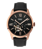Fossil Men's Townsman Automatic Stainless Steel and Leather Two-Hand Skeleton Watch