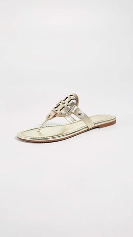 Tory Burch Women's Miller Thong Sandals, Spark Gold, 5.5 Medium US