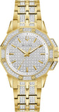 Bulova Ladies' Crystal Octava Gold Stainless Steel 3-Hand Quartz Watch, Crystal Bezel and Dial Style: 98L302