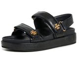 Tory Burch Women's Kira Two Band Sport Sandals, Perfect Black, 8 Medium US