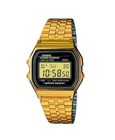 Casio A159WGEA, Women's Watch, Digital, Gold Tone Stainless Steel