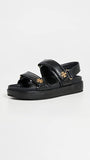 Tory Burch Women's Kira Two Band Sport Sandals, Perfect Black, 9 Medium US